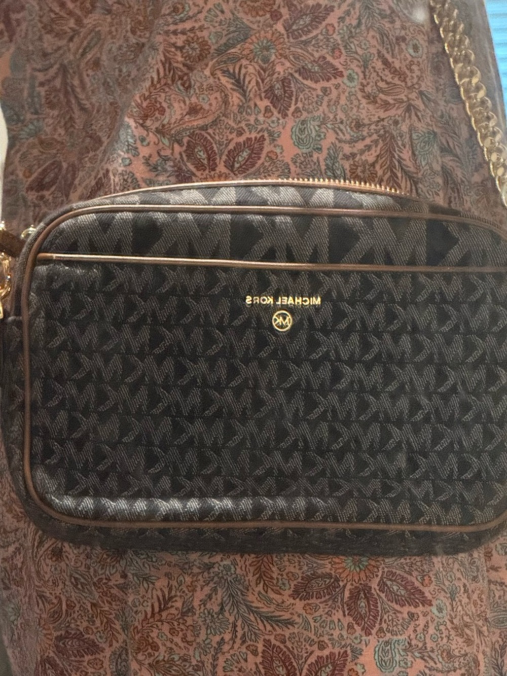 Michael Kors Black Logo Belt Bag with Gold Hardware